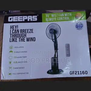 16 Inches Geepas Mist Fan With Remote Control.