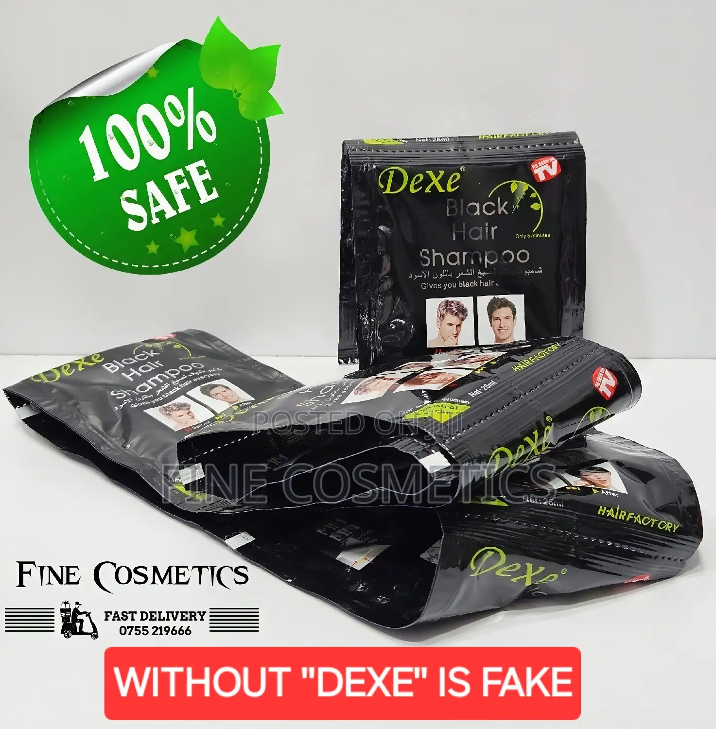 10sackets | Original Dexe Black Hair Shampoo Hair Darkening.
