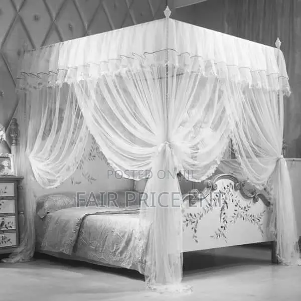 Original Four Stands Mosquito Nets.5*6.( White)
