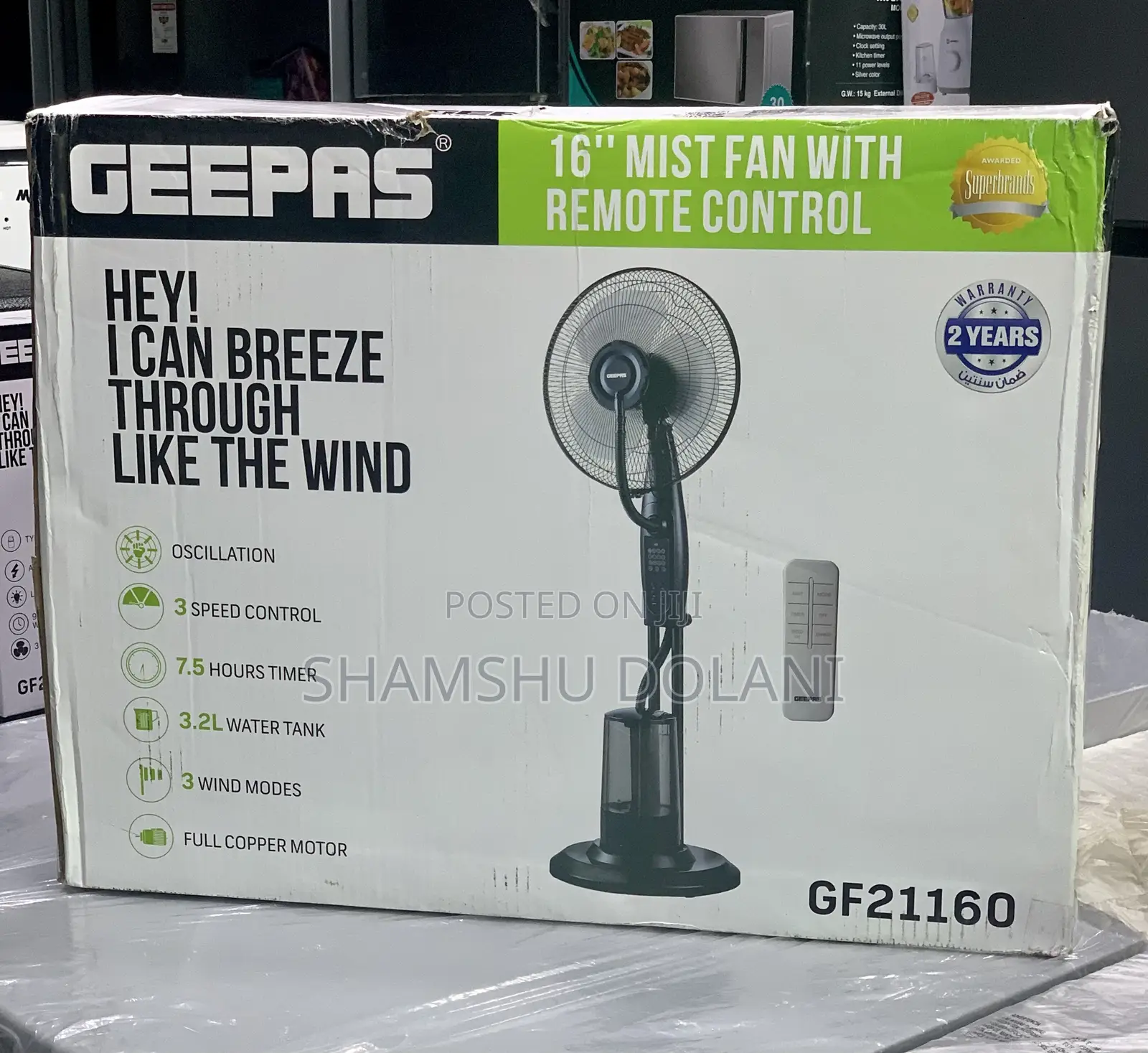 Geepas Mist Fan With Remote