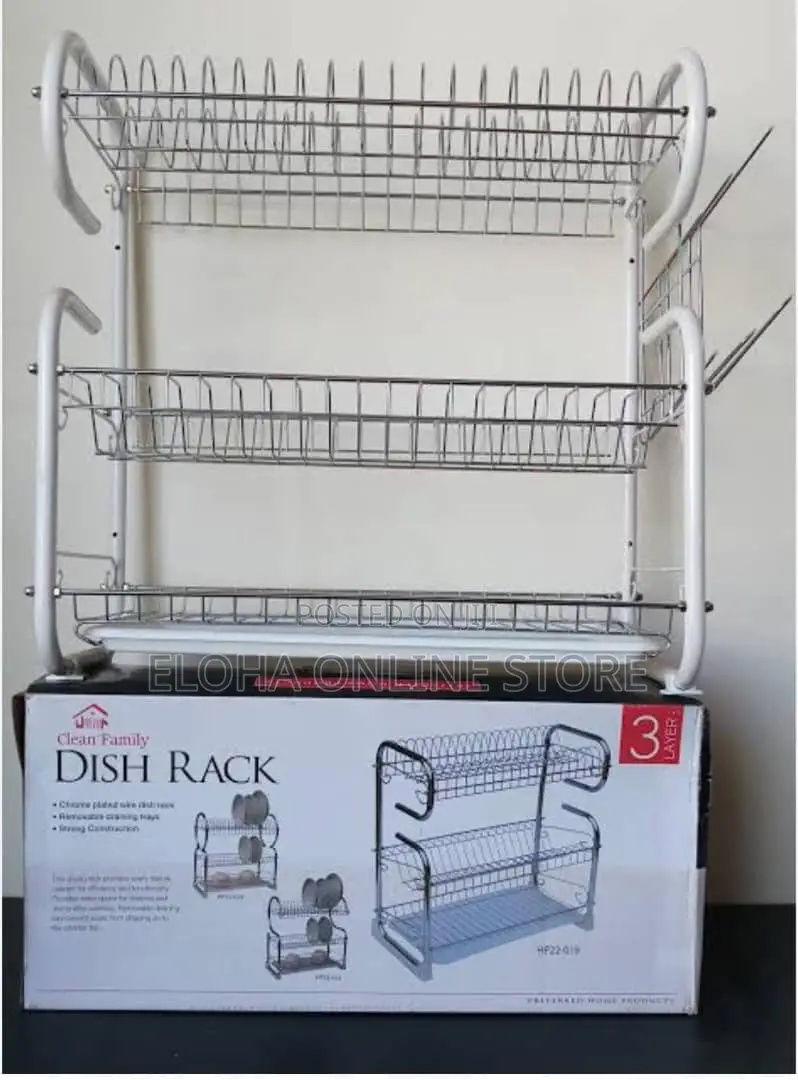3 Tier Dish Rack With Drain