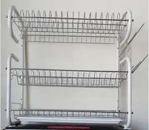3 Tier Dish Rack With Drain