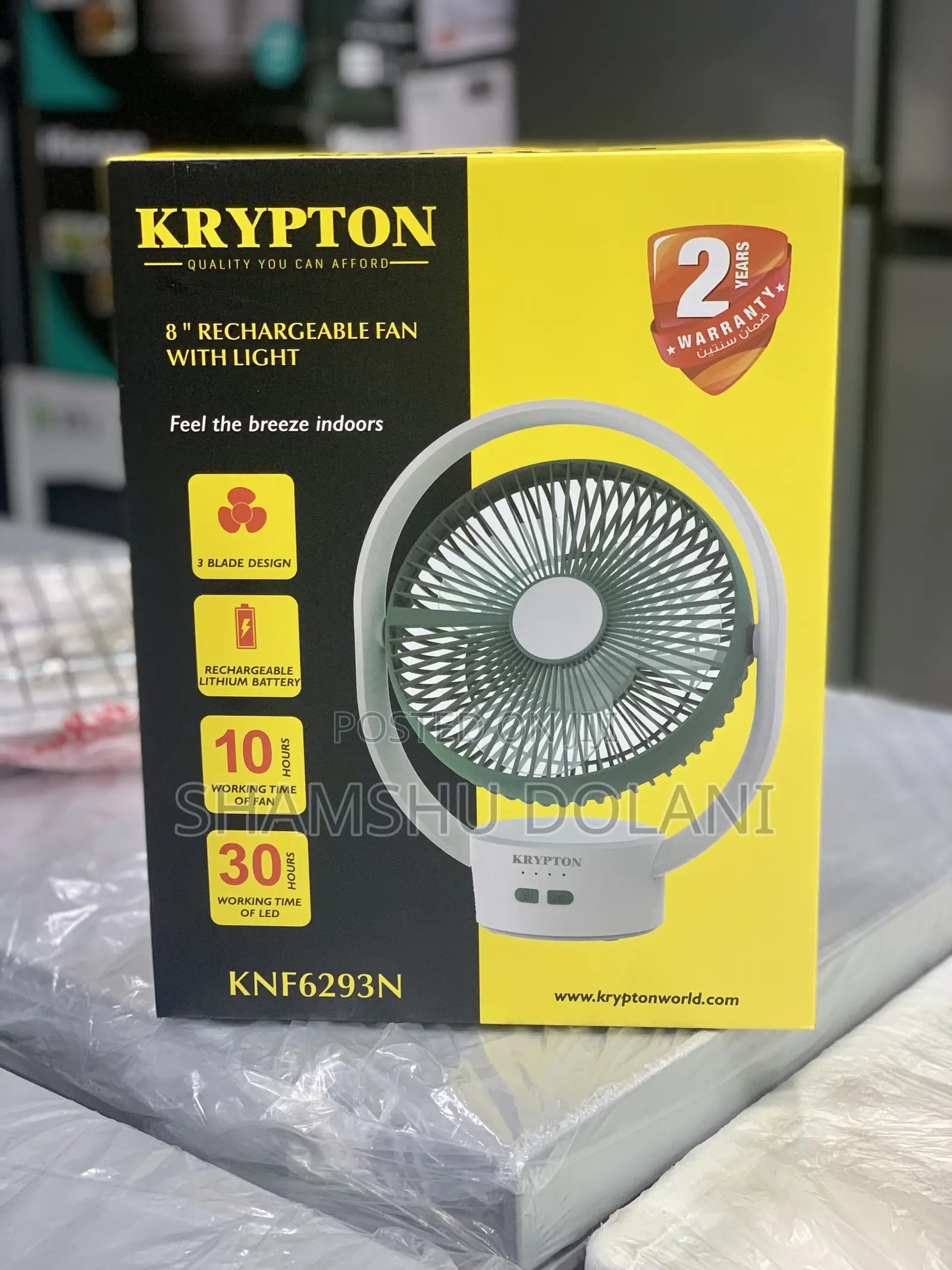 Krypton Rechargeable Fan