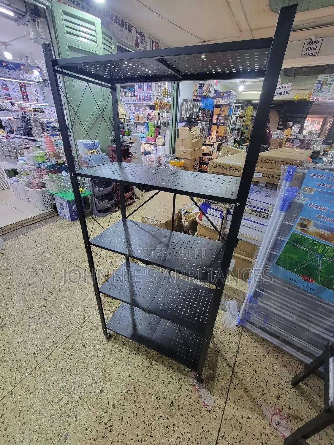 Multifunctional Movable Storage Rack 5layers Black