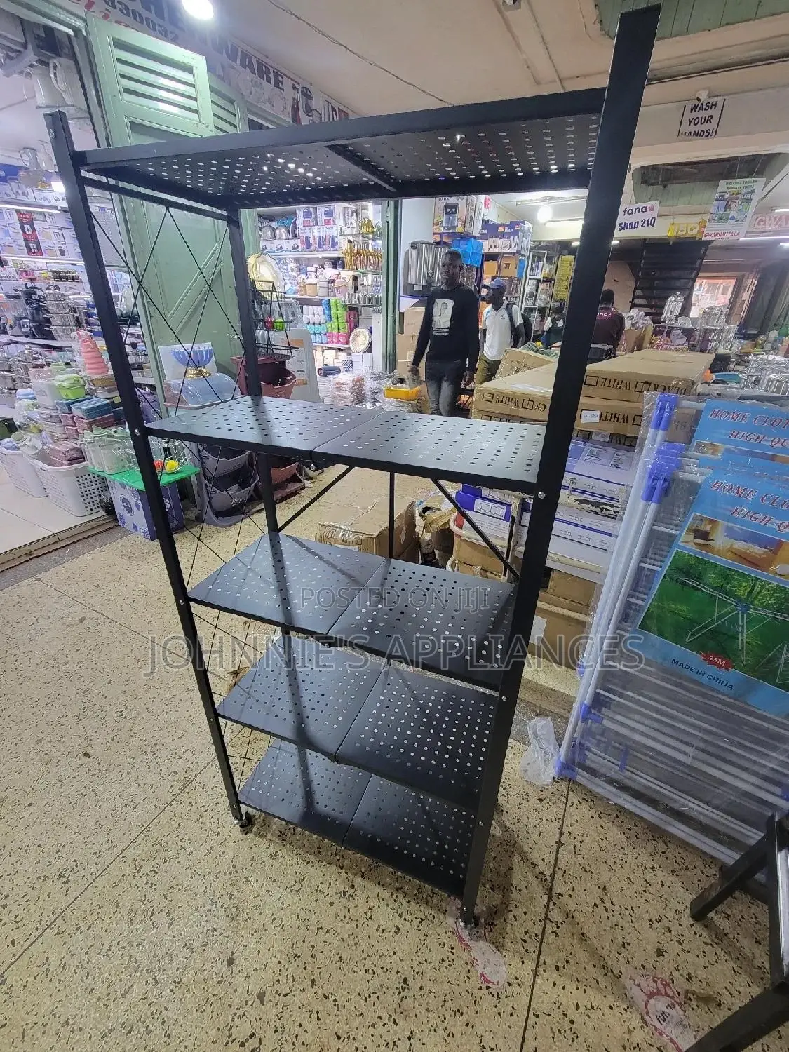 Multifunctional Movable Storage Rack 5layers Black