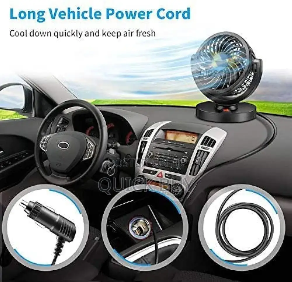 Single 12v Car Dashboard Fan