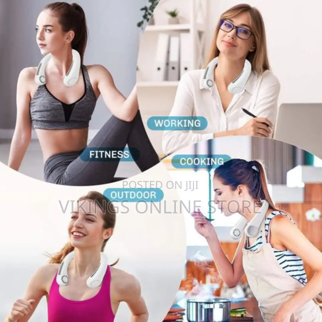Portable Rechargeable Hanging Wearable Cooling Neck Fan