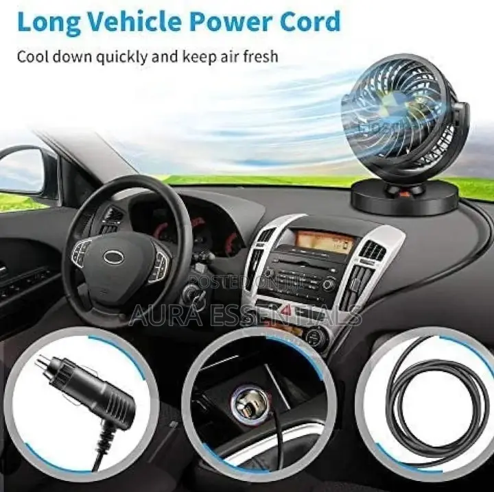 Single 12v Car Dashboard Fan