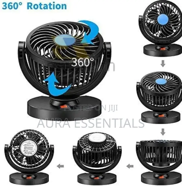 Single 12v Car Dashboard Fan