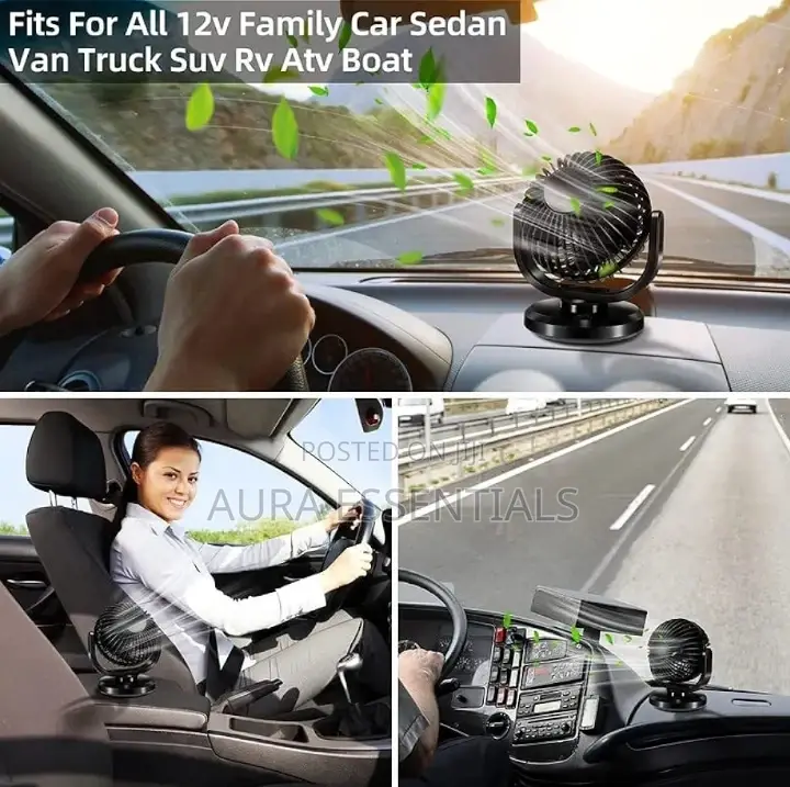 Single 12v Car Dashboard Fan
