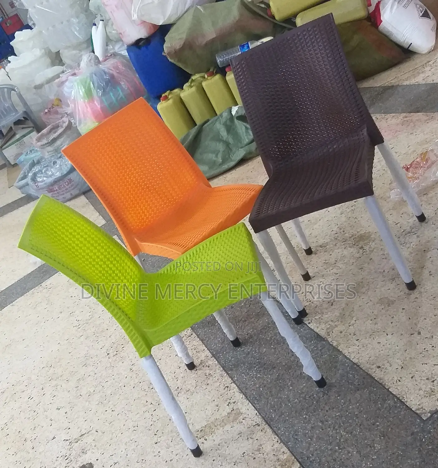 Armless Chair With Steel Legs