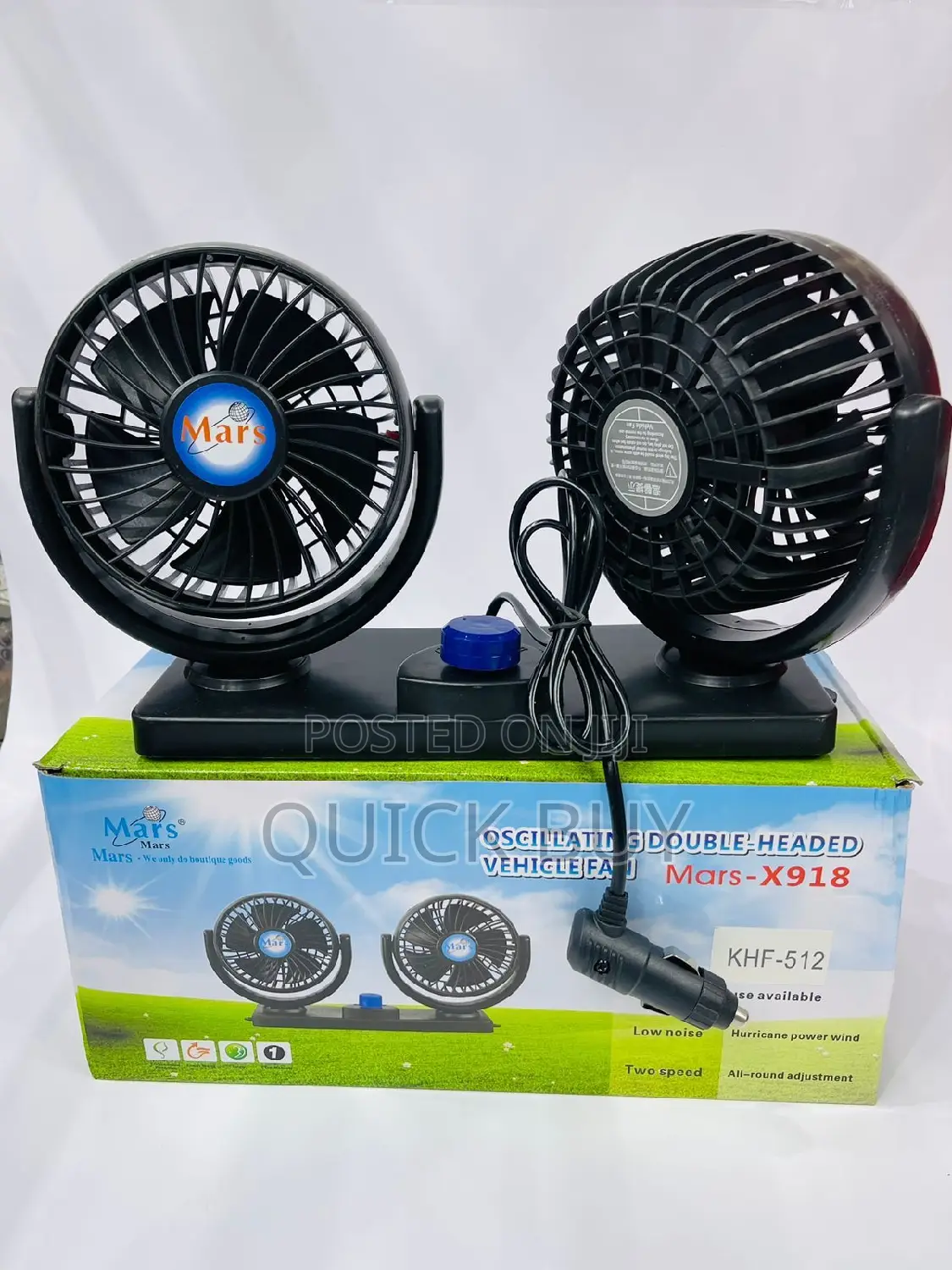 Double Headed Car Dashboard Fan