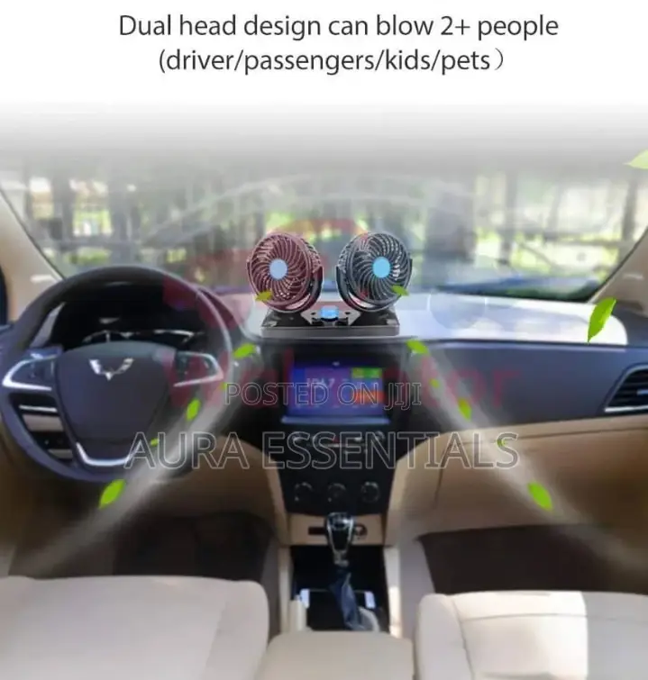 Dual Head Car Fans 12V Electric Auto Cooling Fan