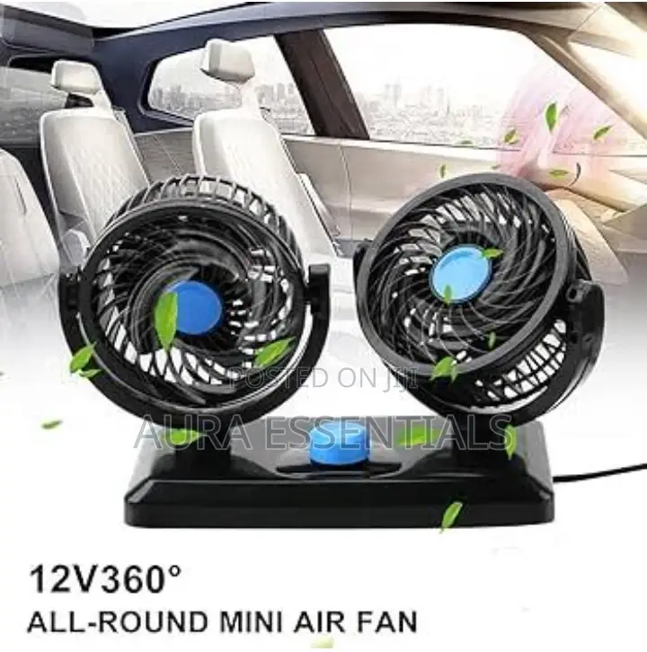 Dual Head Car Fans 12V Electric Auto Cooling Fan