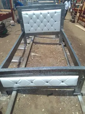 4by6 White Leather Bed