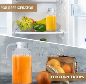New 1.5L Lined Glass Juice/ Water Dispenser Jug- Colorless