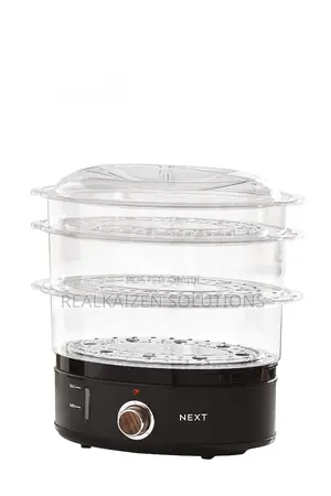 UK NEXT 6.8L Black Bronx 3-tier Food Steamer 800W