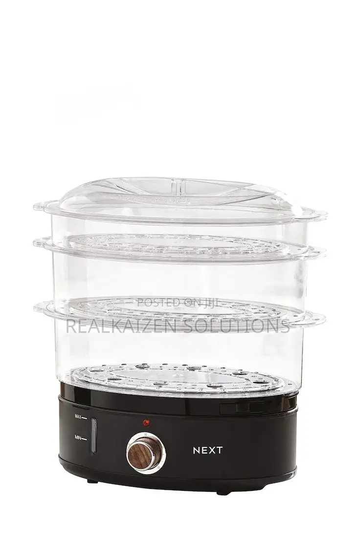 UK NEXT 6.8L Black Bronx 3-tier Food Steamer 800W