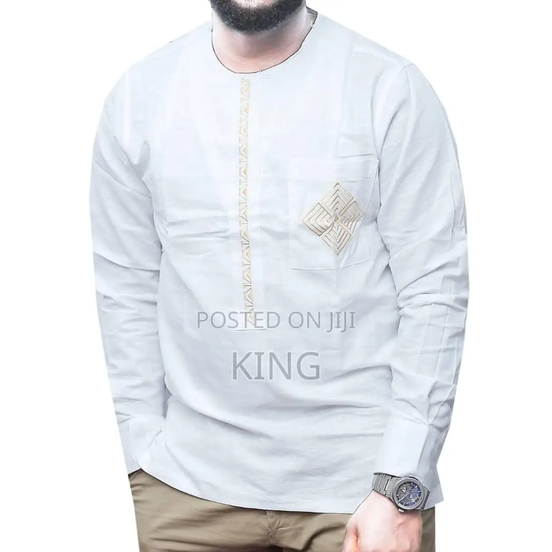 Afro Kitengi Shirt. (White)