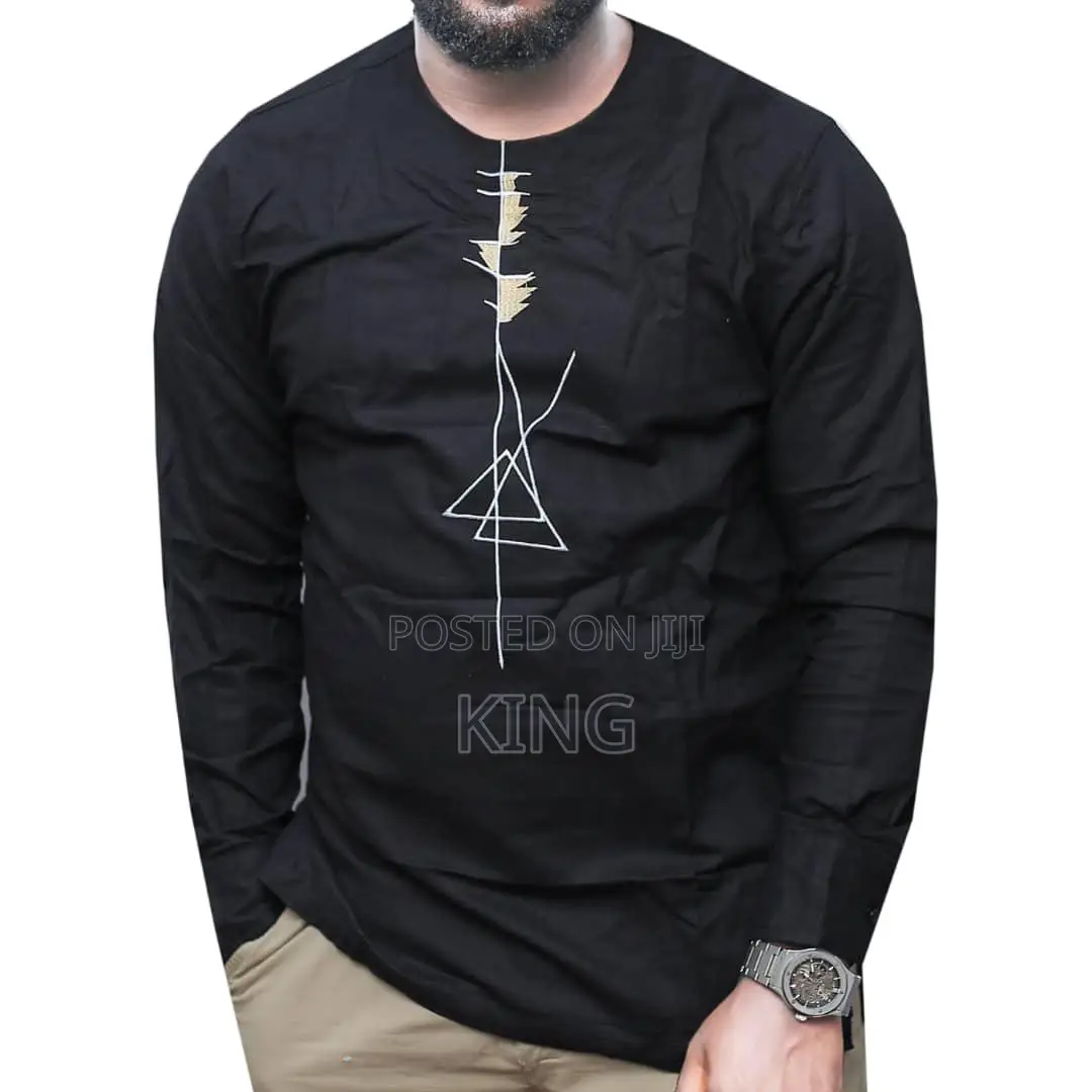 Kitengi Shirt (Black) Kaftan/African Wear