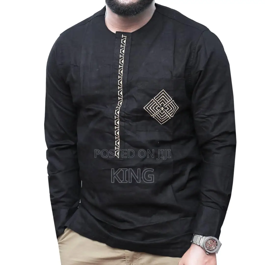 Kitengi Shirt (Black) Kaftan/African Wear
