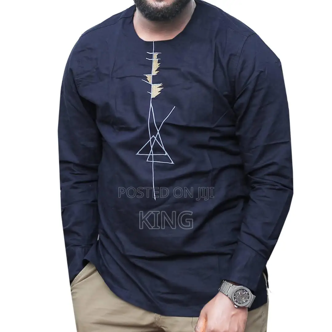 Kitengi Shirt. (Navy Blue) African Wear