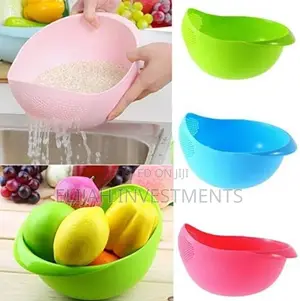 1pc Vegetable Washing Bowl Food Strainer Rice Colanders