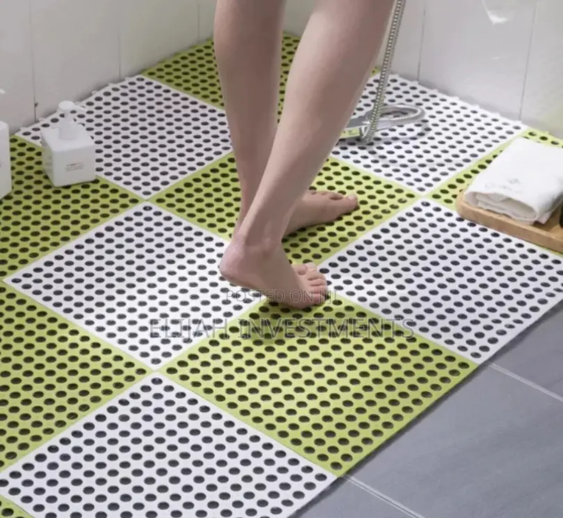 6pcs Interlocking Non Slip Bathroom Floor Tiles Rubber Mat