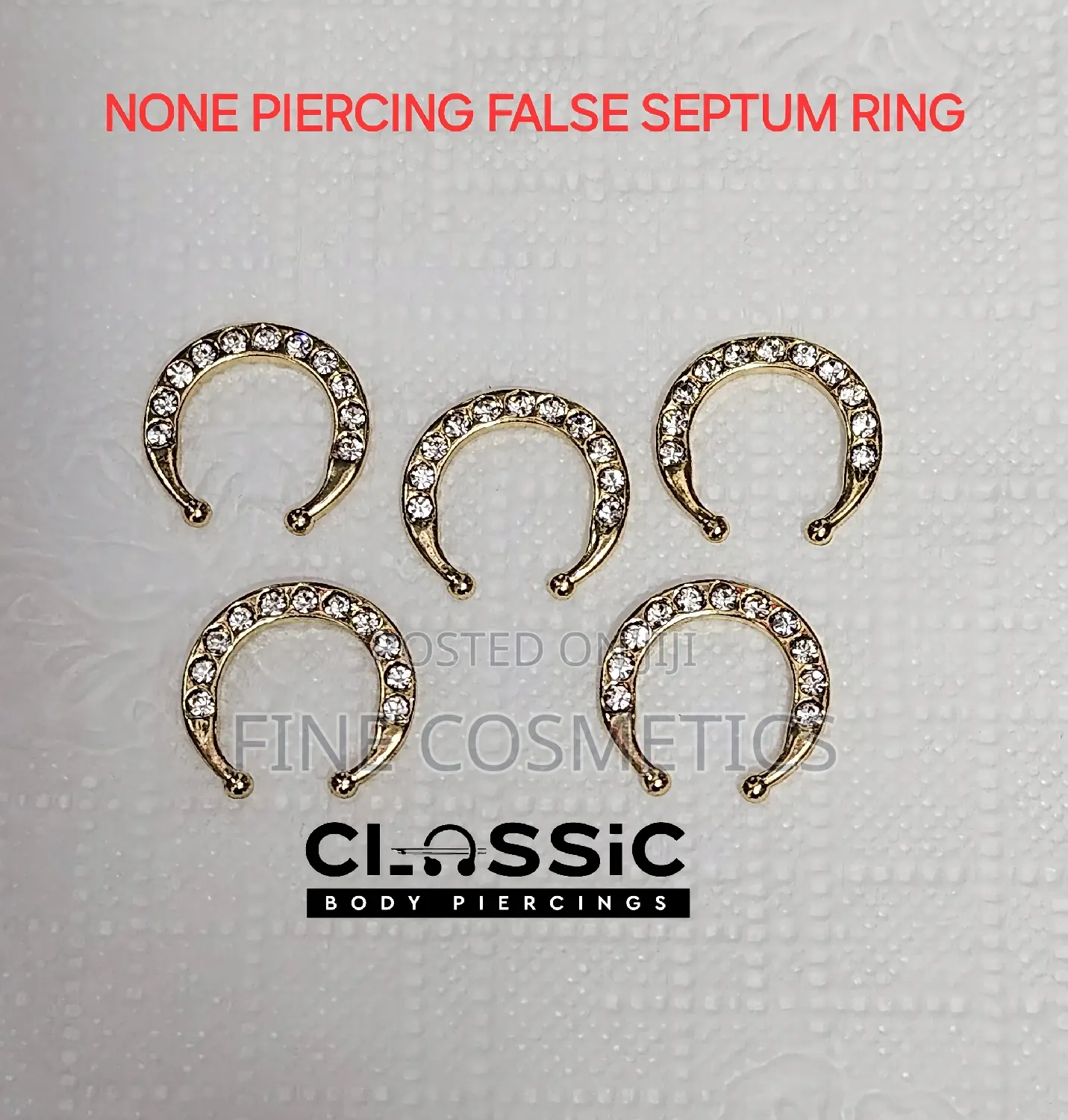 UNIQUE FALSE SEPTUM RING for Non Pierced Nose Ring Clip On