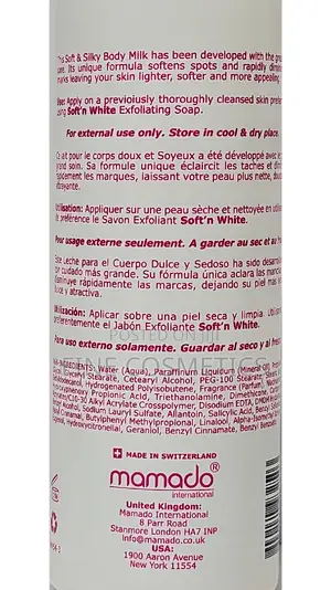 ORIGINAL Soft and White Swiss Lightening Body Lotion. 500ML