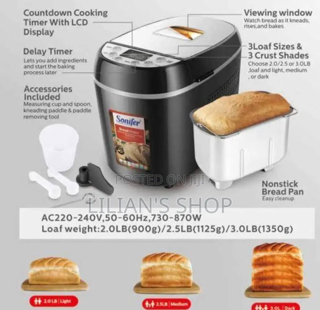 Sonifer Sf-4005 Automatic Electric Digital Bread Maker.