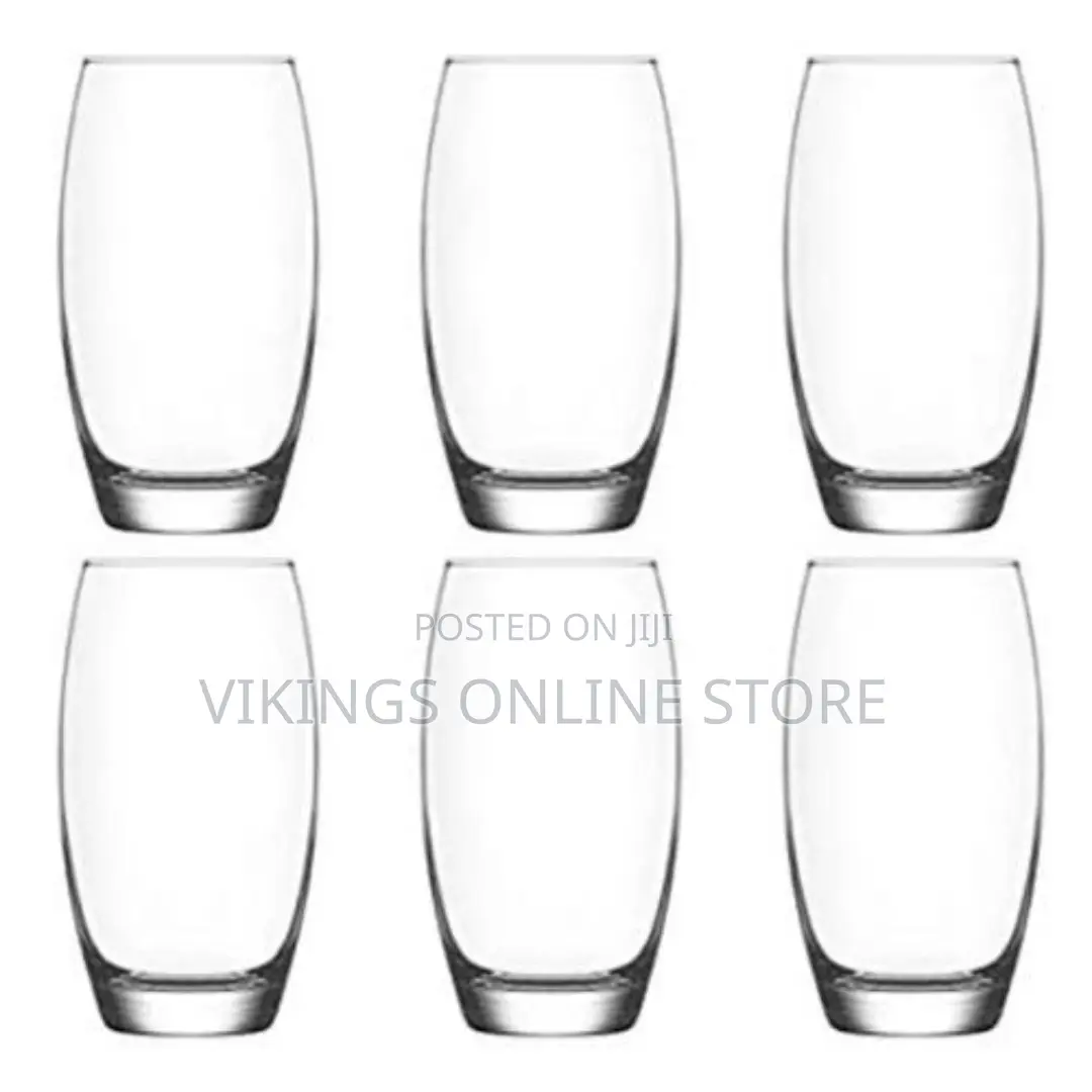 6 Pieces of Oval Water/Juice Glasses - Colorless.