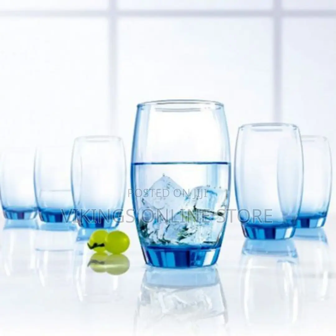 Luminarc 6 Pieces of Water and Juice Glasses,Blue