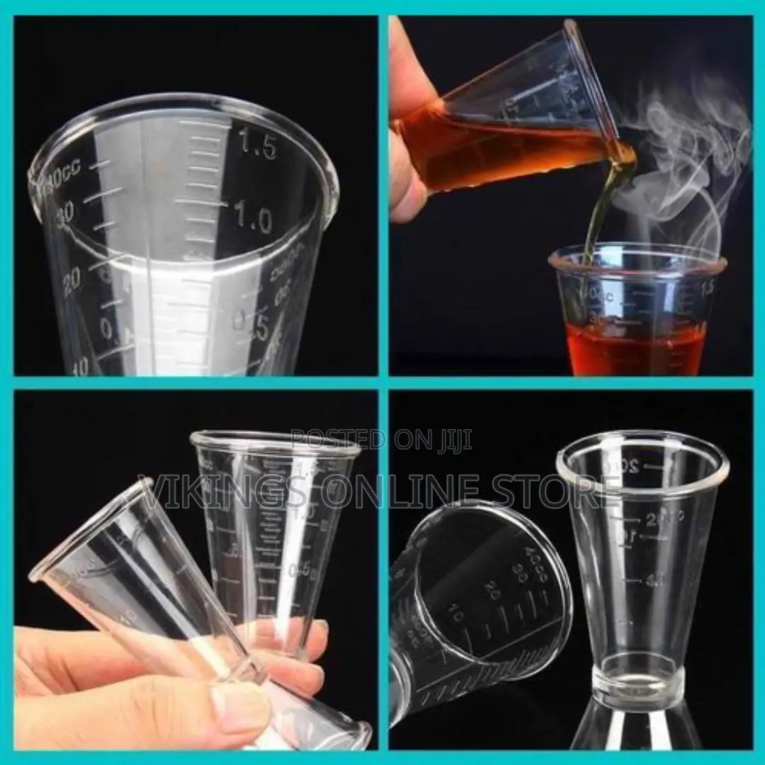 2 Pc 40cc Double Acrylic Jigger Cocktail Shot Glasses