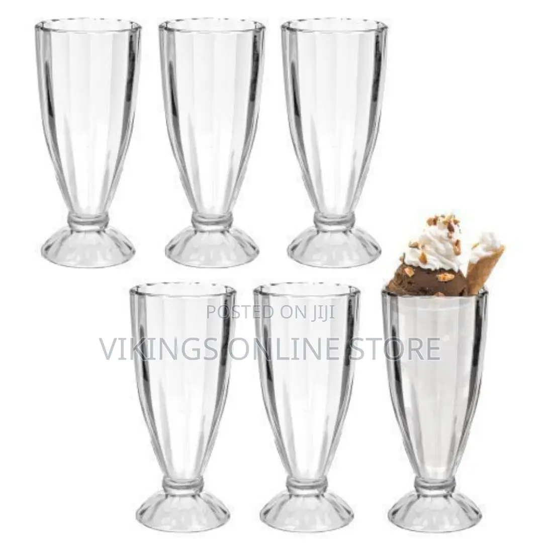 6 Pieces Set of Milk Shakes/Ice Cream Drinking Glasses