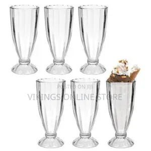 6 Pieces Set of Milk Shakes/Ice Cream Drinking Glasses