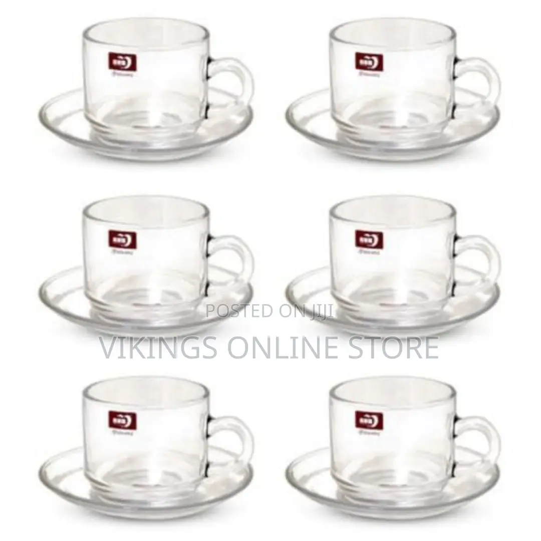 Luminarc 6 Pieces of Cups and 6 Saucers -Colourless