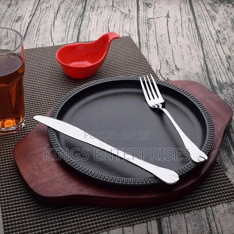 Cast Iron Round Serving Sizzling Plates