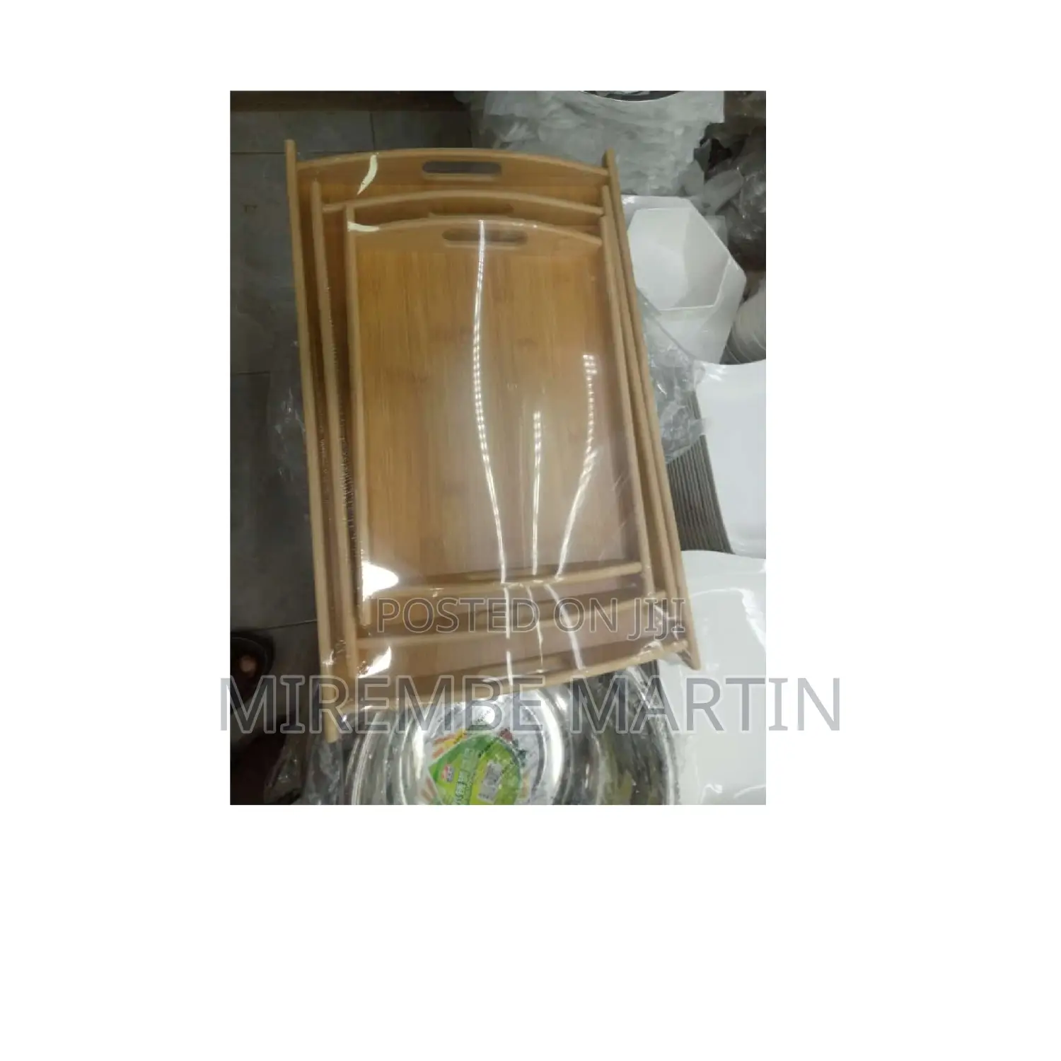 Wooden Play Serving Tray Set.