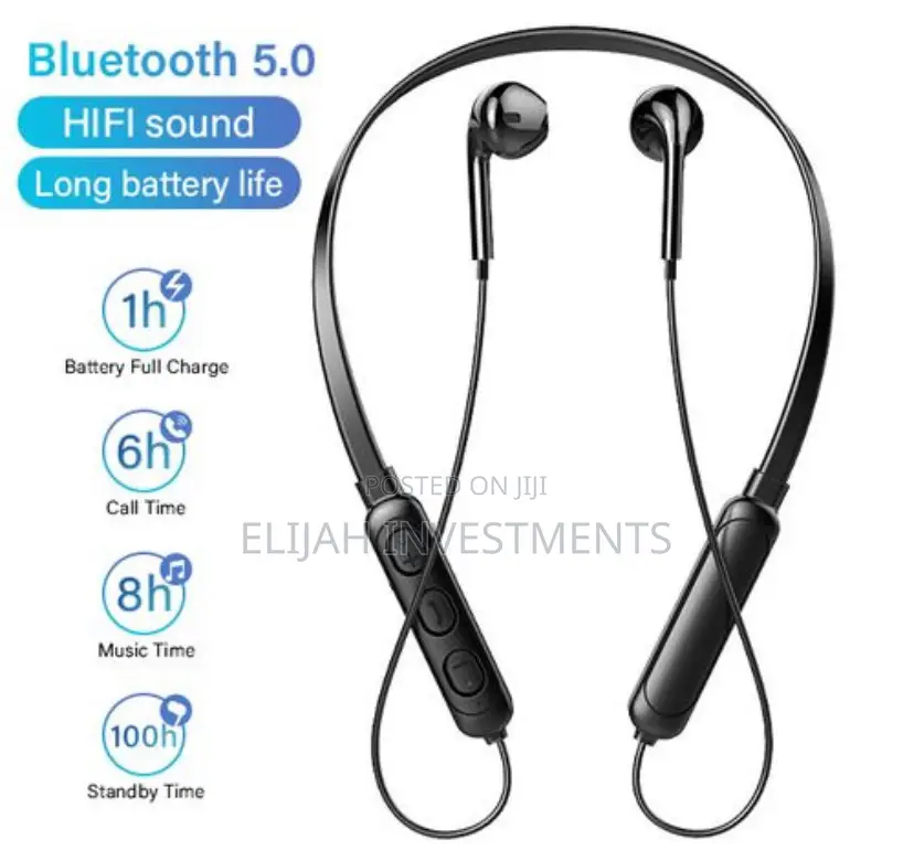 Original Bluetooth Neckband Earphones - Black