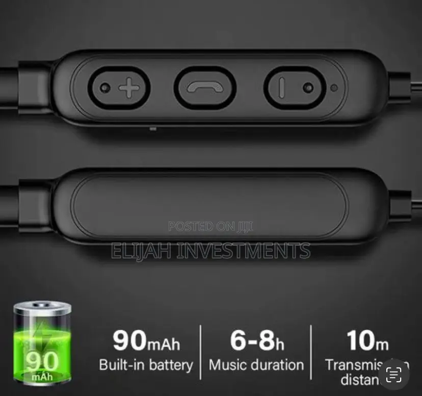 Original Bluetooth Neckband Earphones - Black