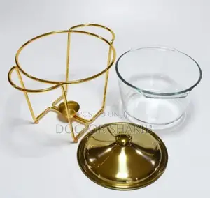 4L Glass Golden Silver Duffet Caffing Dish