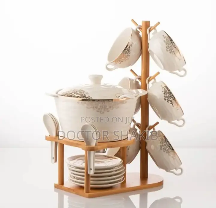High Quality Modern Wooden Rack Utensils Set