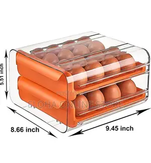 Double Drawer Refrigerator Organize Egg Box,