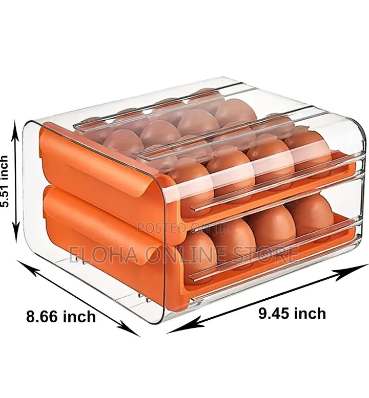 Double Drawer Refrigerator Organize Egg Box,