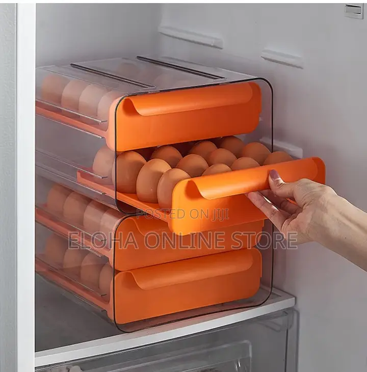 Double Drawer Refrigerator Organize Egg Box,