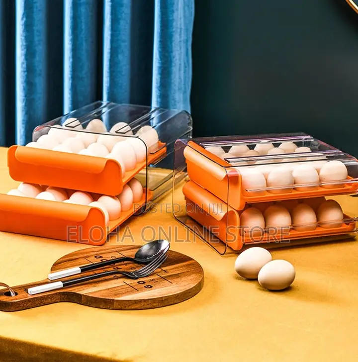 Double Drawer Refrigerator Organize Egg Box,