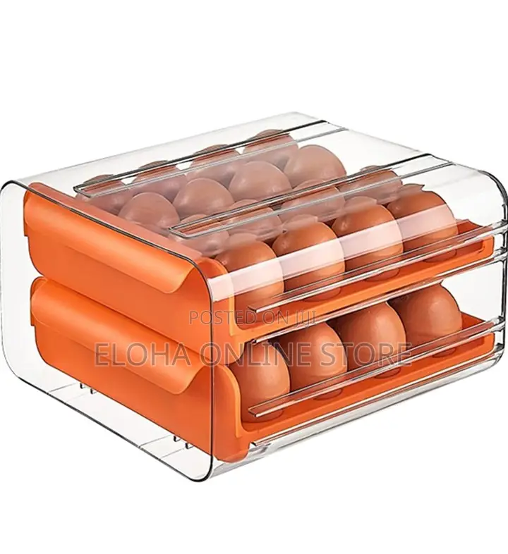 Double Drawer Refrigerator Organize Egg Box,