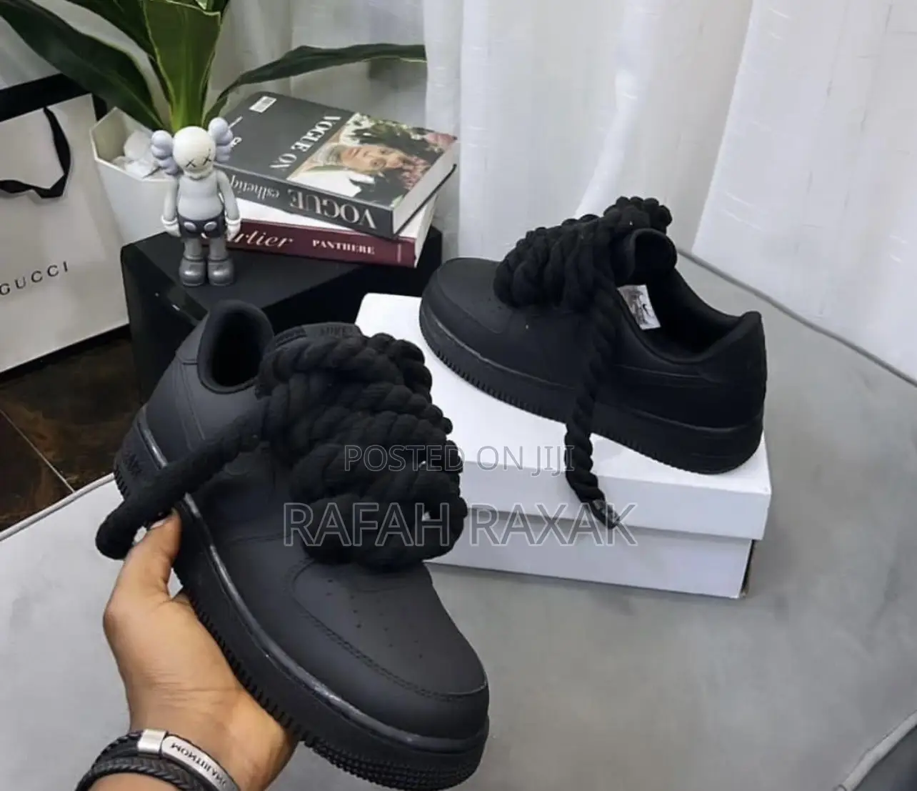 Original Black Nike Airforce 1 Big Laces Sneaker