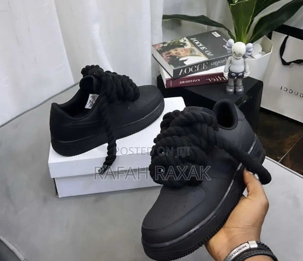 Original Black Nike Airforce 1 Big Laces Sneaker